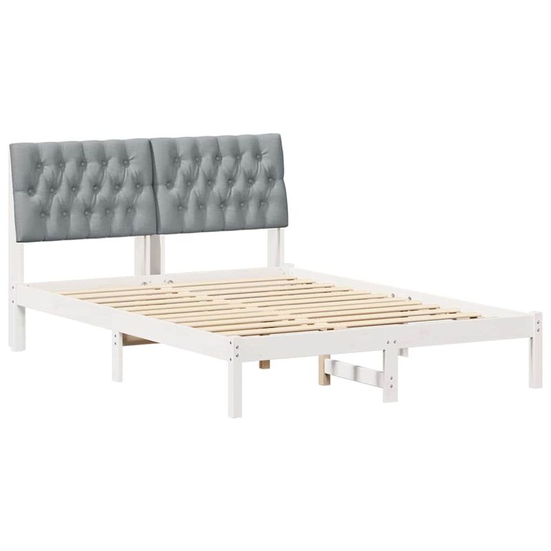 Casa si Gradina - Mobilier - Paturi si accesorii - Paturi - Cadru de pat Gri deschis 140 x 200 cm Lemn de pin masiv - Infinity.ro