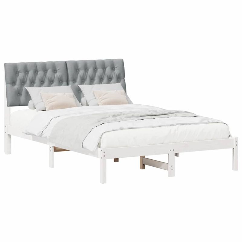 Casa si Gradina - Mobilier - Paturi si accesorii - Paturi - Cadru de pat Gri deschis 140 x 200 cm Lemn de pin masiv - Infinity.ro