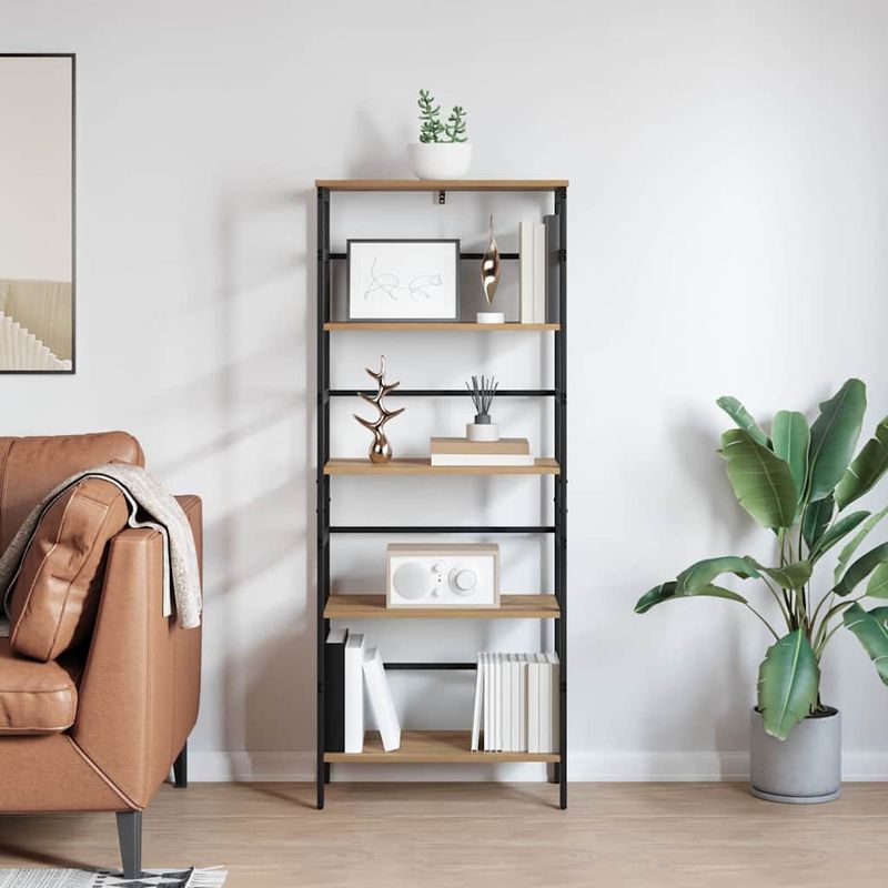 Casa si Gradina - Mobilier - Biblioteci si rafturi - Biblioteci - Raft pentru carti Stejar Artizanal 60 x 29,5 x 149 cm - Infinity.ro