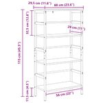 Casa si Gradina - Mobilier - Biblioteci si rafturi - Biblioteci - Raft pentru carti Gri Sonoma 60 x 29,5 x 115 cm Lemn compozit - Infinity.ro