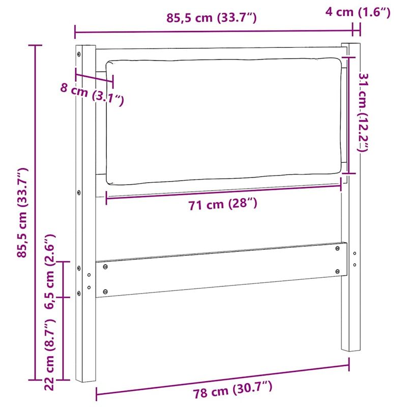 Casa si Gradina - Mobilier - Paturi si accesorii - Accesorii paturi - Tablie de pat Stejar Sonoma 150 cm Lemn compozit - Infinity.ro