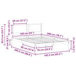 Casa si Gradina - Mobilier - Paturi si accesorii - Paturi - Cadru de pat Gri deschis 160 x 200 cm Lemn de pin masiv - Infinity.ro