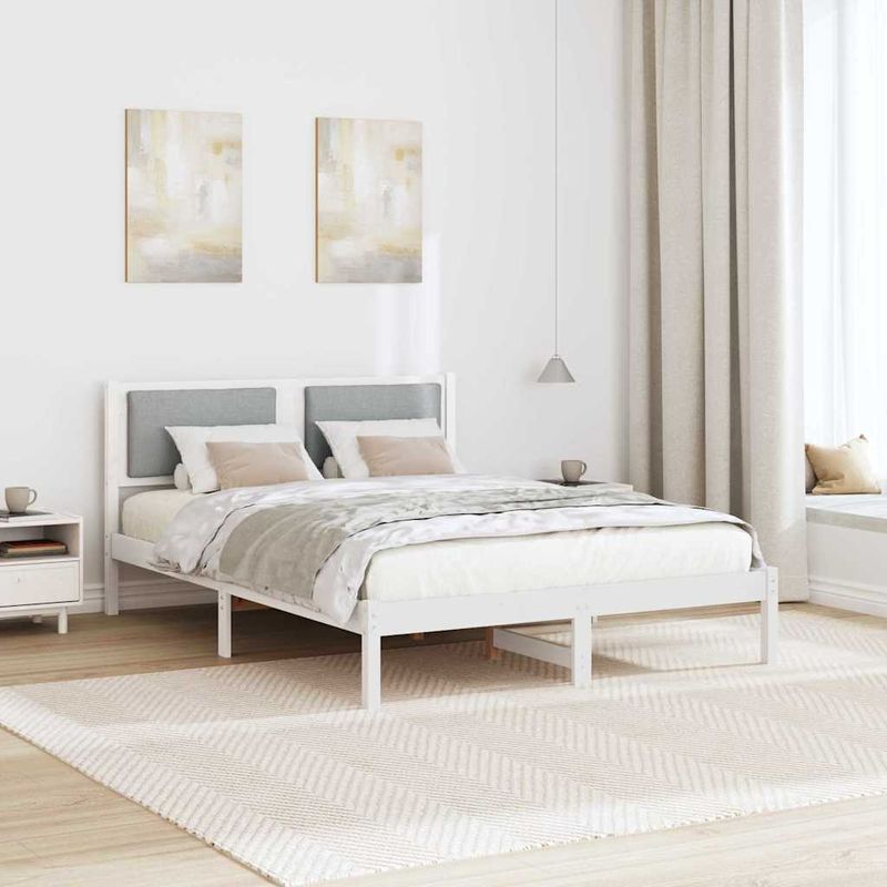 Casa si Gradina - Mobilier - Paturi si accesorii - Paturi - Cadru de pat Gri deschis 150 x 200 cm Lemn de pin masiv - Infinity.ro