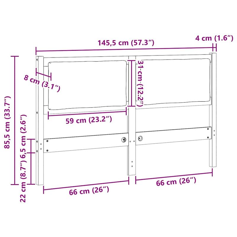 Casa si Gradina - Mobilier - Paturi si accesorii - Accesorii paturi - Tablie de pat Stejar Sonoma 75 cm Lemn compozit - Infinity.ro