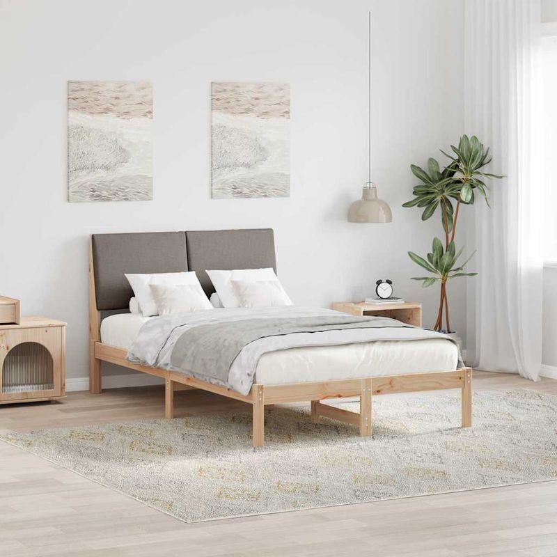 Casa si Gradina - Mobilier - Paturi si accesorii - Paturi - Cadru de pat Maroniu si taupe 120 x 190 cm Lemn masiv de pin - Infinity.ro