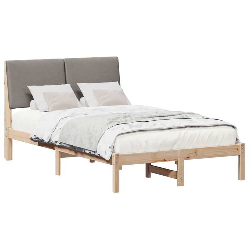 Casa si Gradina - Mobilier - Paturi si accesorii - Paturi - Cadru de pat Maroniu si taupe 120 x 190 cm Lemn masiv de pin - Infinity.ro
