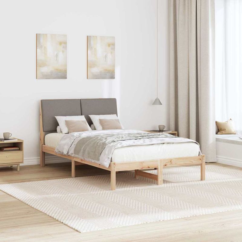 Casa si Gradina - Mobilier - Paturi si accesorii - Paturi - Cadru de pat Maroniu si taupe 120 x 190 cm Lemn masiv de pin - Infinity.ro