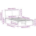 Casa si Gradina - Mobilier - Paturi si accesorii - Paturi - Cadru de pat Maroniu si taupe 120 x 190 cm Lemn masiv de pin - Infinity.ro