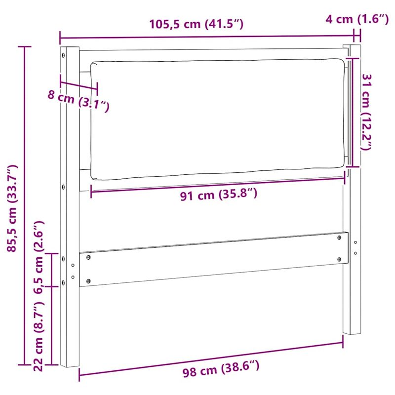 Casa si Gradina - Mobilier - Paturi si accesorii - Accesorii paturi - Tablie de pat Stejar Sonoma 180 cm Lemn compozit - Infinity.ro