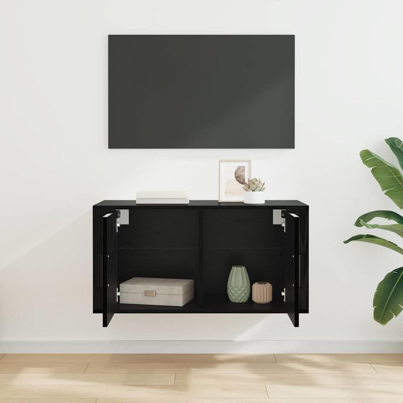 Casa si Gradina - Mobilier - Comode si corpuri - Comode - Dulap TV montat pe perete Stejar negru 80 x 34.5 x 40 cm - Infinity.ro