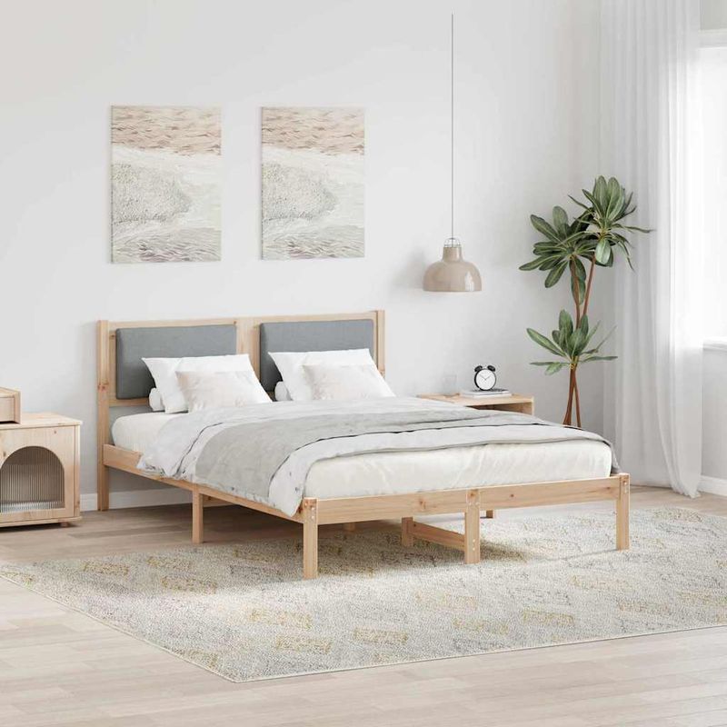 Casa si Gradina - Mobilier - Paturi si accesorii - Paturi - Cadru de pat Gri deschis 150 x 200 cm Lemn de pin masiv - Infinity.ro