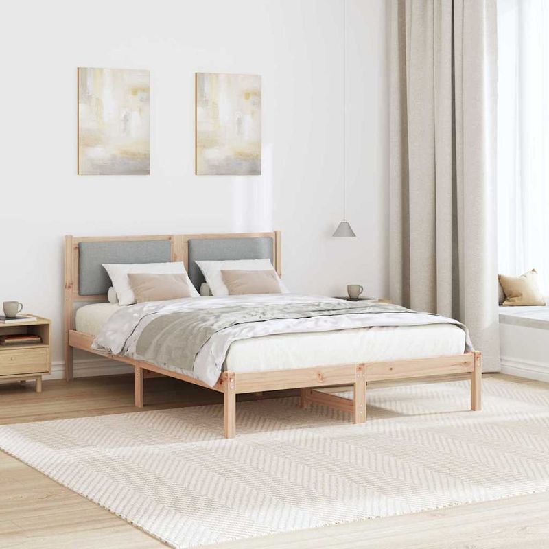 Casa si Gradina - Mobilier - Paturi si accesorii - Paturi - Cadru de pat Gri deschis 150 x 200 cm Lemn de pin masiv - Infinity.ro