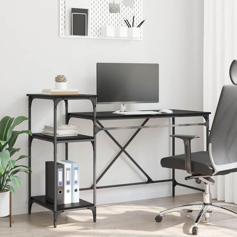 Casa si Gradina - Mobilier - Mese si birouri - Birouri - Birou Stejar Negru 135 x 50 x 90 cm Lemn compozit - Infinity.ro