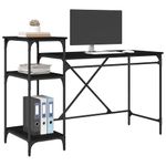Casa si Gradina - Mobilier - Mese si birouri - Birouri - Birou Stejar Negru 135 x 50 x 90 cm Lemn compozit - Infinity.ro