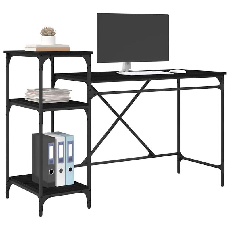 Casa si Gradina - Mobilier - Mese si birouri - Birouri - Birou Stejar Negru 135 x 50 x 90 cm Lemn compozit - Infinity.ro