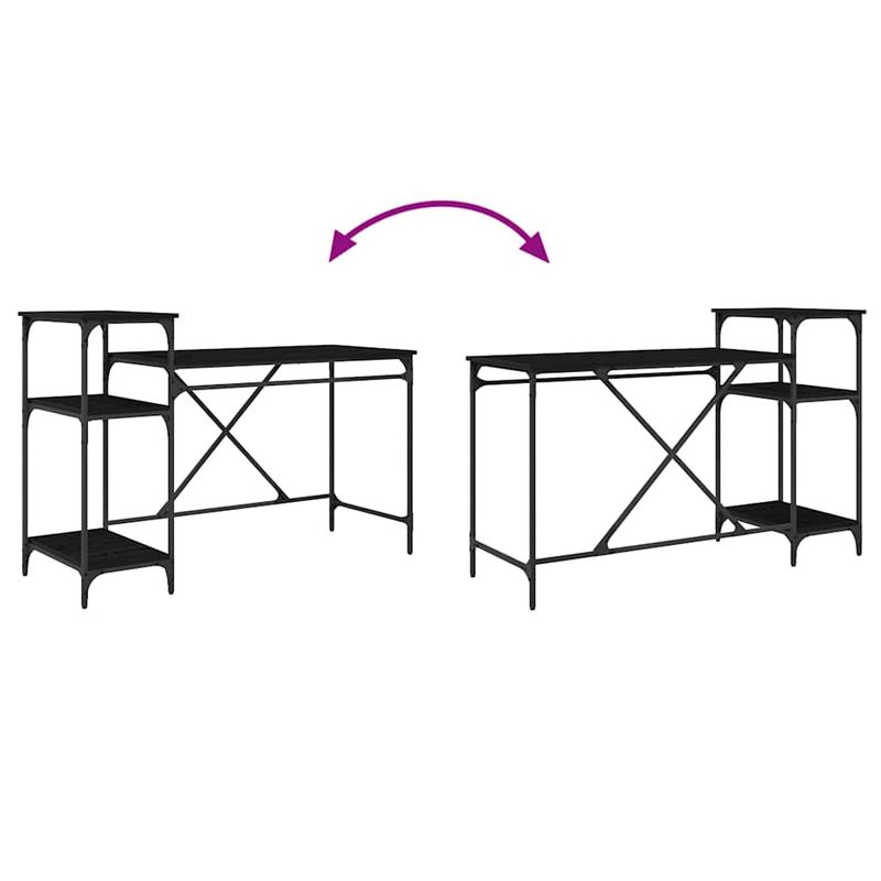 Casa si Gradina - Mobilier - Mese si birouri - Birouri - Birou Stejar Negru 135 x 50 x 90 cm Lemn compozit - Infinity.ro