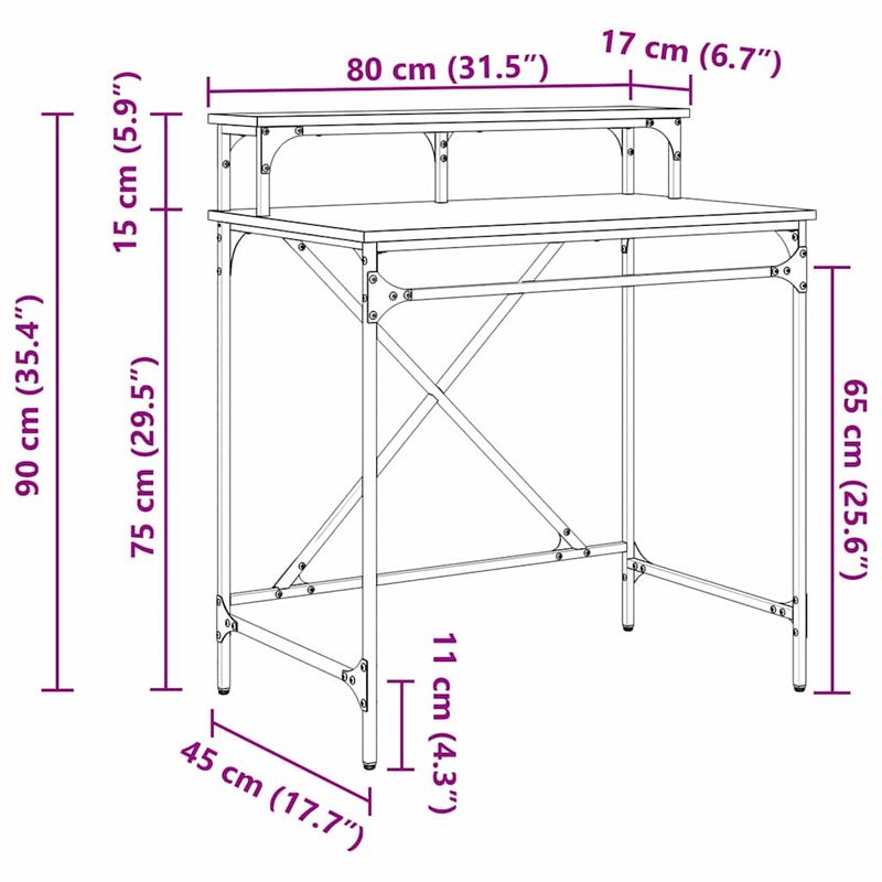 Casa si Gradina - Mobilier - Comode si corpuri - Noptiere - Birou Stejar Artizanal 80 x 50 x 90 cm Lemn compozit - Infinity.ro