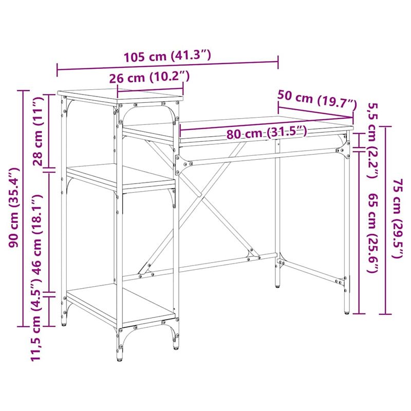 Casa si Gradina - Mobilier - Mese si birouri - Birouri - Birou Lemn Vechi 105 x 50 x 90 cm Lemn compozit - Infinity.ro