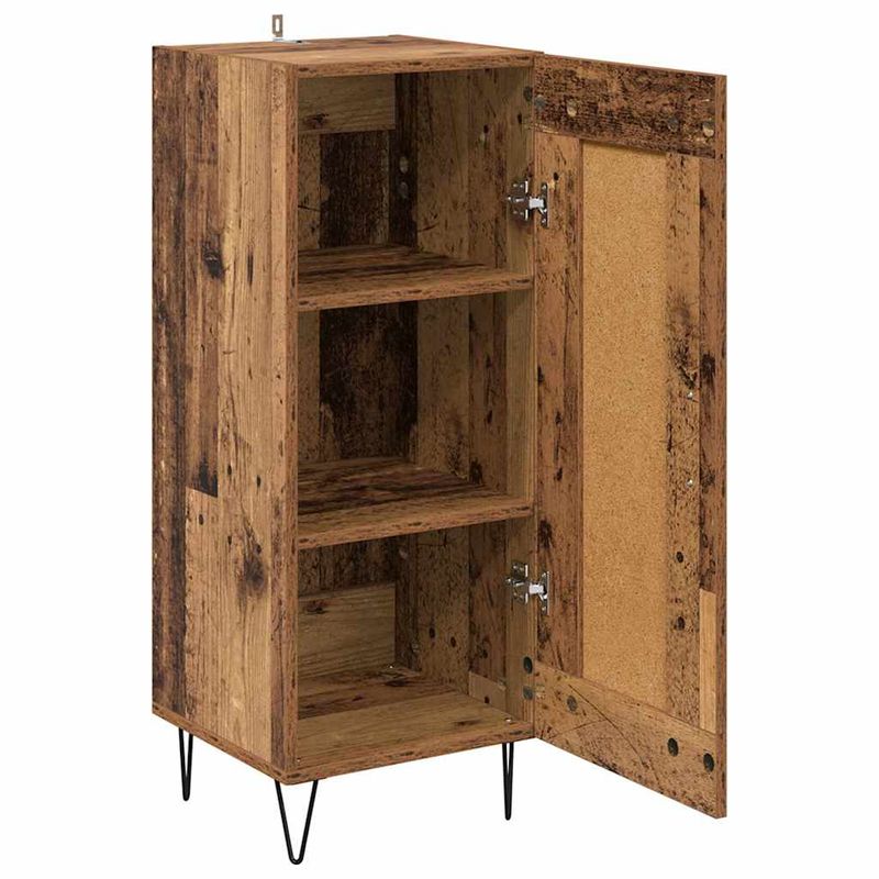 Casa si Gradina - Mobilier - Comode si corpuri - Comode - Bufet Lemn Vechi 34,5 x 34 x 90 cm Lemn Ingineresc si Fier - Infinity.ro