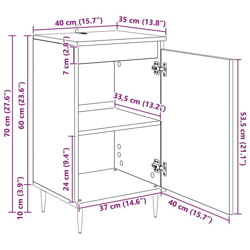 Casa si Gradina - Mobilier - Comode si corpuri - Comode - Bufet 2 pcs Stejar Negru 40 x 35 x 70 cm - Infinity.ro