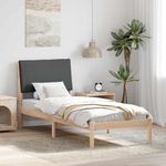 Casa si Gradina - Mobilier - Paturi si accesorii - Paturi - Cadru de pat maro si gri inchis 75 x 190 cm Lemn masiv de pin - Infinity.ro
