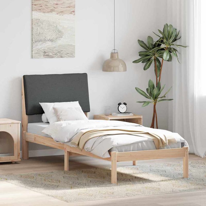 Casa si Gradina - Mobilier - Paturi si accesorii - Paturi - Cadru de pat maro si gri inchis 75 x 190 cm Lemn masiv de pin - Infinity.ro