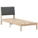 Casa si Gradina - Mobilier - Paturi si accesorii - Paturi - Cadru de pat maro si gri inchis 75 x 190 cm Lemn masiv de pin - Infinity.ro