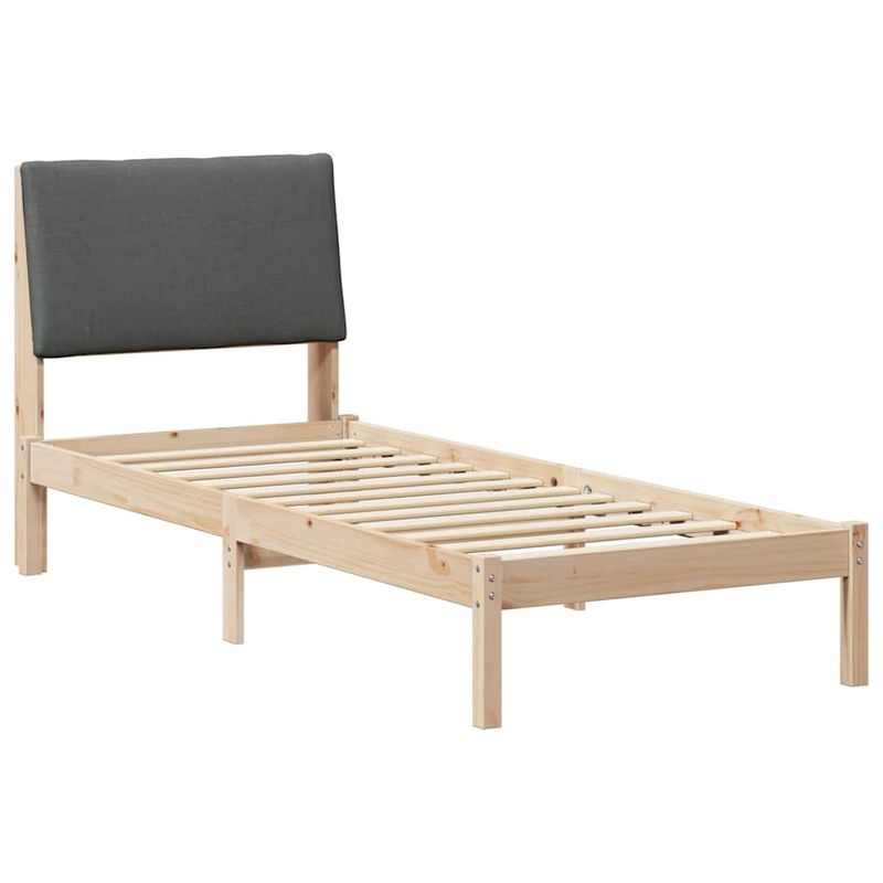 Casa si Gradina - Mobilier - Paturi si accesorii - Paturi - Cadru de pat maro si gri inchis 75 x 190 cm Lemn masiv de pin - Infinity.ro