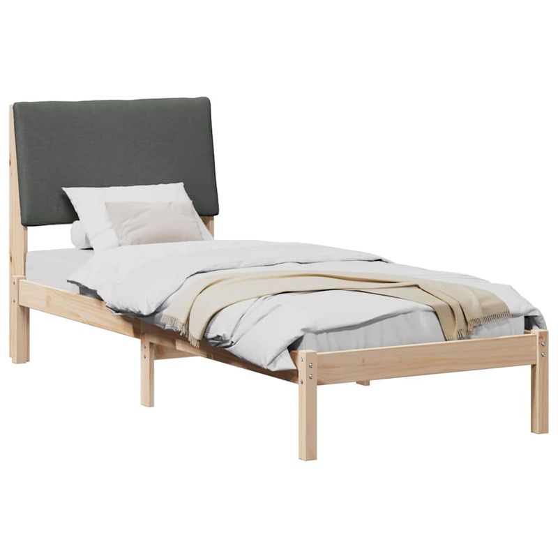 Casa si Gradina - Mobilier - Paturi si accesorii - Paturi - Cadru de pat maro si gri inchis 75 x 190 cm Lemn masiv de pin - Infinity.ro