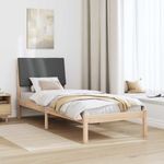 Casa si Gradina - Mobilier - Paturi si accesorii - Paturi - Cadru de pat maro si gri inchis 75 x 190 cm Lemn masiv de pin - Infinity.ro