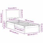 Casa si Gradina - Mobilier - Paturi si accesorii - Paturi - Cadru de pat maro si gri inchis 75 x 190 cm Lemn masiv de pin - Infinity.ro
