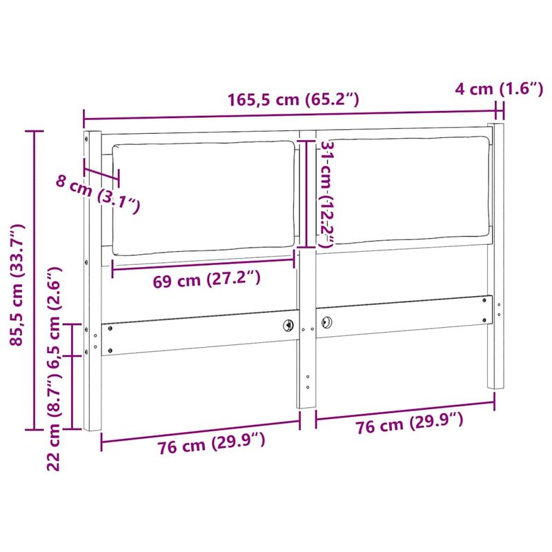 Casa si Gradina - Mobilier - Paturi si accesorii - Accesorii paturi - Tablie de pat Stejar Sonoma 80 cm Lemn compozit - Infinity.ro