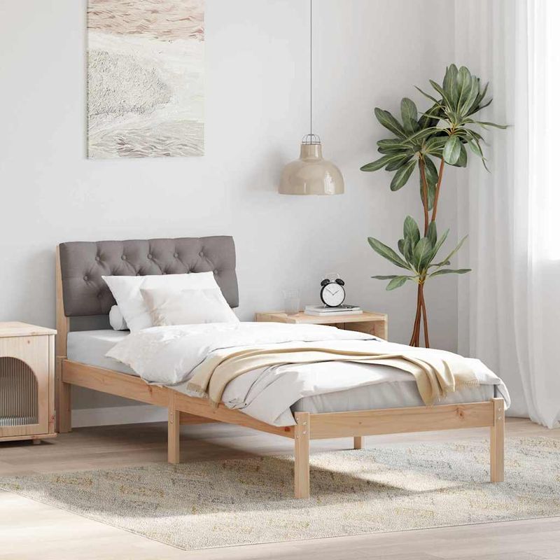 Casa si Gradina - Mobilier - Paturi si accesorii - Paturi - Cadru de pat Maroniu si taupe 80 x 200 cm Lemn masiv de pin - Infinity.ro
