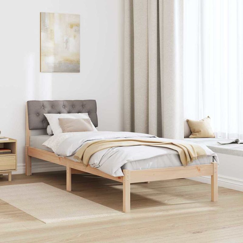 Casa si Gradina - Mobilier - Paturi si accesorii - Paturi - Cadru de pat Maroniu si taupe 80 x 200 cm Lemn masiv de pin - Infinity.ro