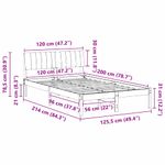 Casa si Gradina - Mobilier - Paturi si accesorii - Paturi - Cadru de pat Alb si gri deschis 120 x 200 cm Lemn masiv de pin - Infinity.ro