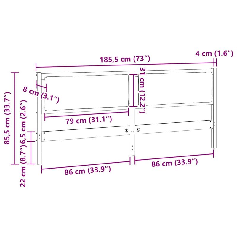 Casa si Gradina - Mobilier - Paturi si accesorii - Accesorii paturi - Tablie de pat Stejar Sonoma 90 cm Lemn compozit - Infinity.ro