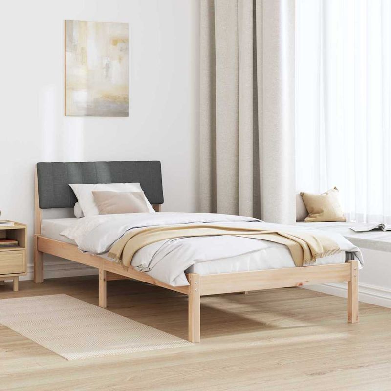 Casa si Gradina - Mobilier - Paturi si accesorii - Paturi - Cadru de pat maro si gri inchis 90 x 200 cm Lemn masiv de pin - Infinity.ro