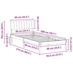 Casa si Gradina - Mobilier - Paturi si accesorii - Paturi - Cadru de pat maro si gri inchis 90 x 200 cm Lemn masiv de pin - Infinity.ro
