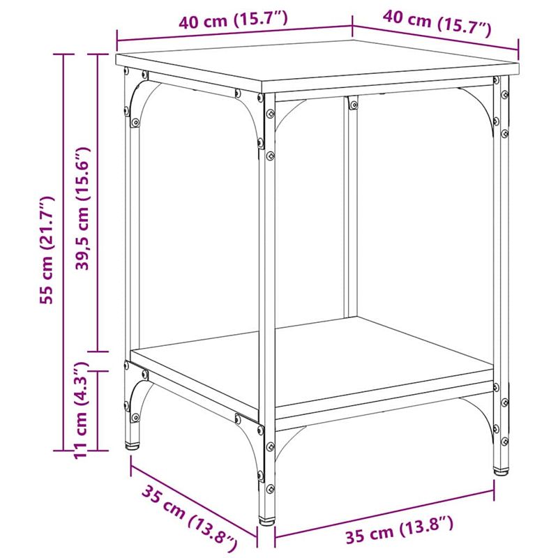 Casa si Gradina - Mobilier - Mese si birouri - Masute de cafea - Masa de cafea Stejar Negru 40 x 40 x 55 cm Lemn compozit - Infinity.ro