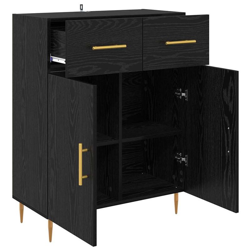 Casa si Gradina - Mobilier - Comode si corpuri - Comode - Bufet cu sertar Stejar Negru 69,5 x 34 x 90 cm Lemn compozit - Infinity.ro