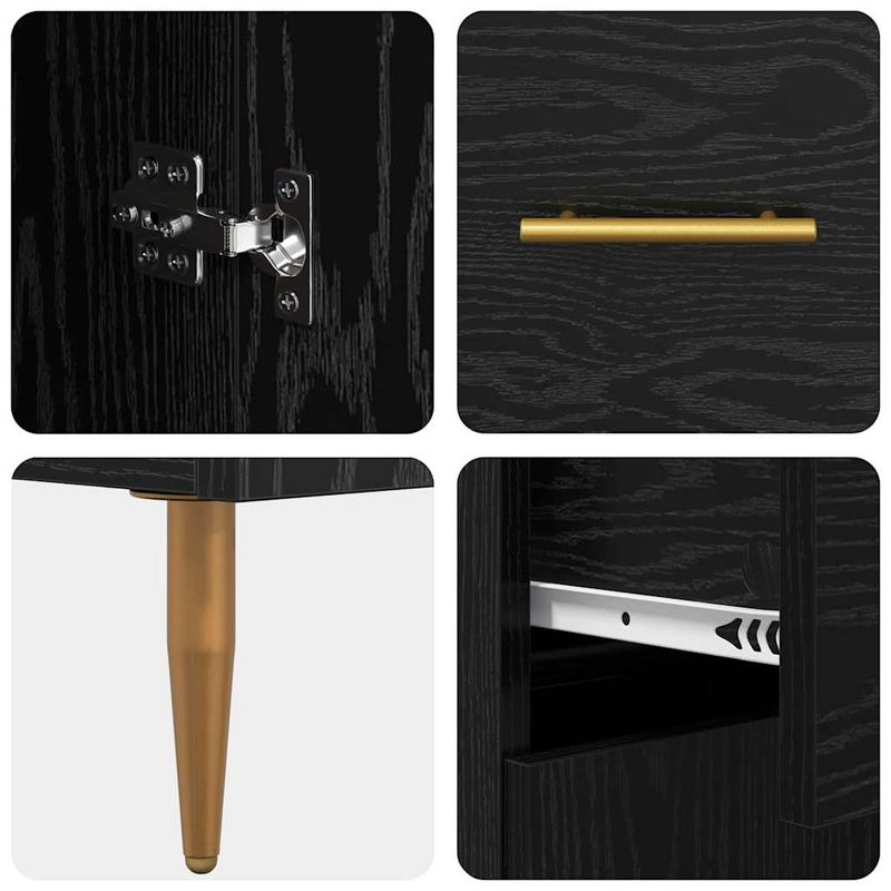 Casa si Gradina - Mobilier - Comode si corpuri - Comode - Bufet cu sertar Stejar Negru 69,5 x 34 x 90 cm Lemn compozit - Infinity.ro