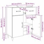 Casa si Gradina - Mobilier - Comode si corpuri - Comode - Bufet cu sertar Stejar Negru 69,5 x 34 x 90 cm Lemn compozit - Infinity.ro