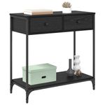 Casa si Gradina - Mobilier - Comode si corpuri - Noptiere - Masa de consola Stejar Negru 75 x 34,5 x 75 cm Lemn compozit - Infinity.ro