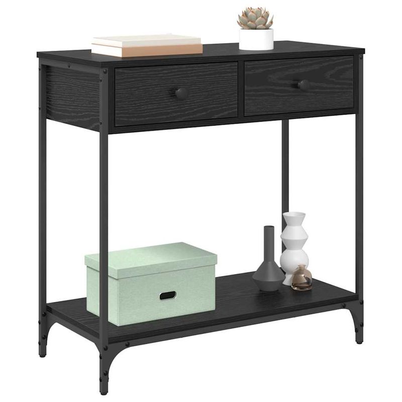 Casa si Gradina - Mobilier - Comode si corpuri - Noptiere - Masa de consola Stejar Negru 75 x 34,5 x 75 cm Lemn compozit - Infinity.ro