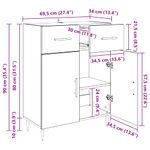 Casa si Gradina - Mobilier - Comode si corpuri - Comode - Bufet cu sertar Lemn Vechi 69,5 x 34 x 90 cm Lemn compozit - Infinity.ro