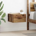Casa si Gradina - Mobilier - Comode si corpuri - Noptiere - Noptiera suspendata Lemn Vechi 35 x 35 x 20 cm Lemn compozit - Infinity.ro