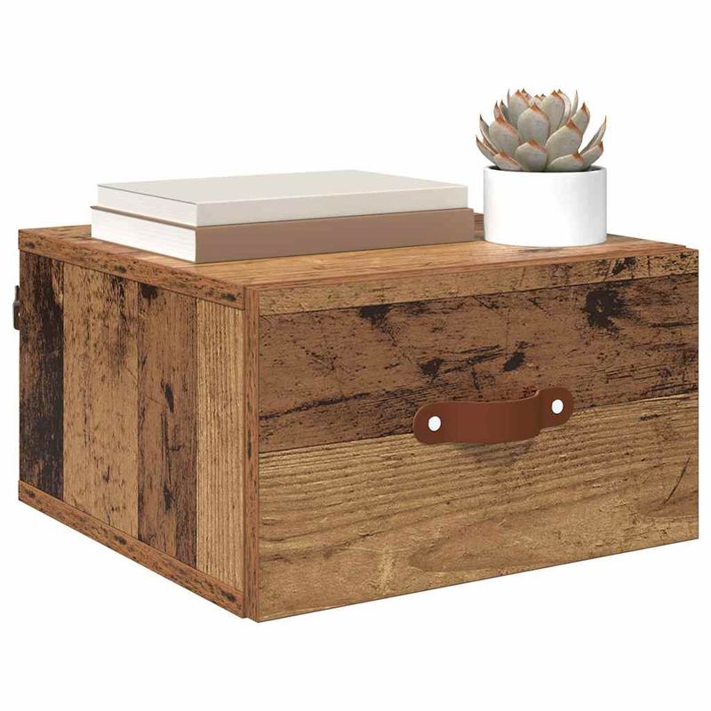 Casa si Gradina - Mobilier - Comode si corpuri - Noptiere - Noptiera suspendata Lemn Vechi 35 x 35 x 20 cm Lemn compozit - Infinity.ro