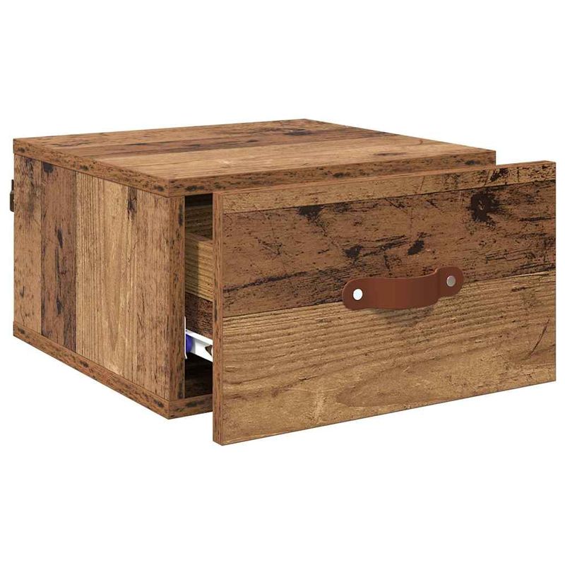 Casa si Gradina - Mobilier - Comode si corpuri - Noptiere - Noptiera suspendata Lemn Vechi 35 x 35 x 20 cm Lemn compozit - Infinity.ro