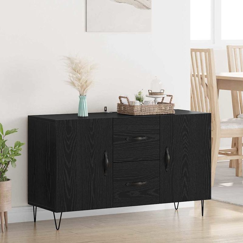 Casa si Gradina - Mobilier - Comode si corpuri - Comode - Bufet cu sertar Stejar Negru 100 x 36 x 60 cm Lemn compozit - Infinity.ro