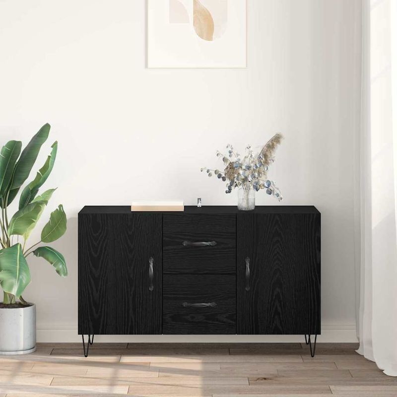 Casa si Gradina - Mobilier - Comode si corpuri - Comode - Bufet cu sertar Stejar Negru 100 x 36 x 60 cm Lemn compozit - Infinity.ro